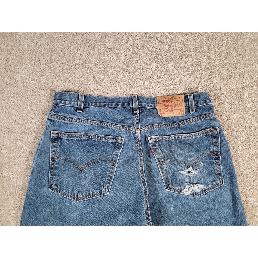 Vintage Levis Jeans Mens 36x29* Blue Denim 505 Straight Medium Wash Made In USA - Picture 5 of 16